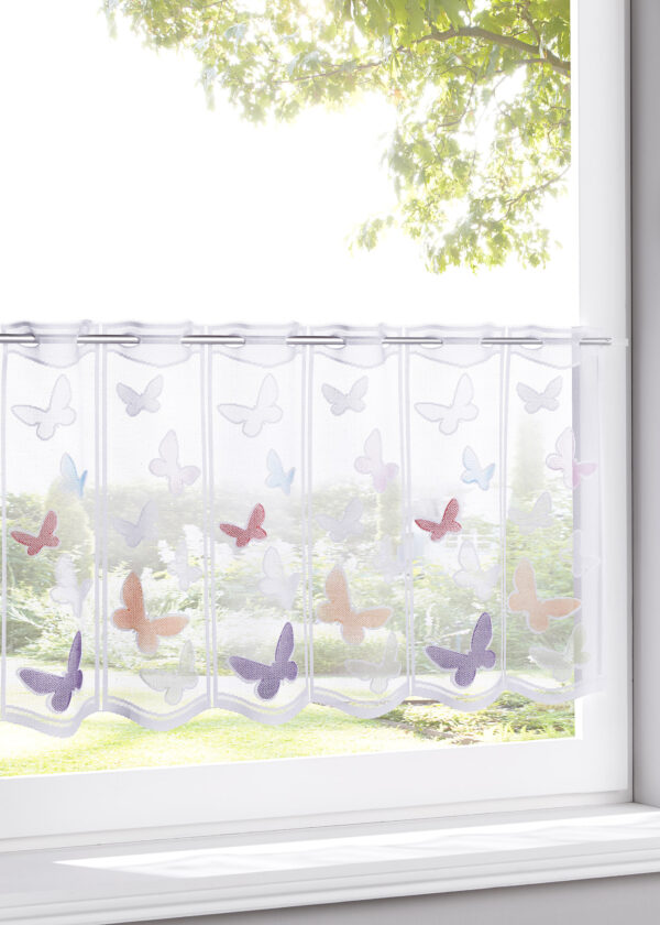 Žakárová vitrážková záclona s motýli  - produkt od bonprix